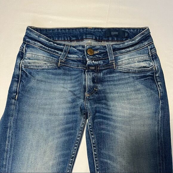 Closed Starlet Skinny Straight Low Rise Ankle Blue Wash Made in Italy Jeans 24 - Picture 2 of 9